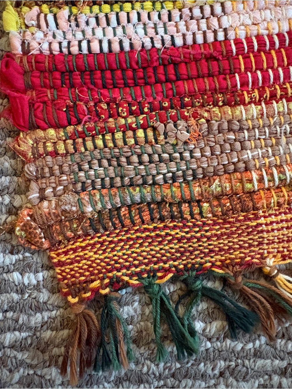 Handwoven Multicolor Rag Rug - Picture 5 of 8